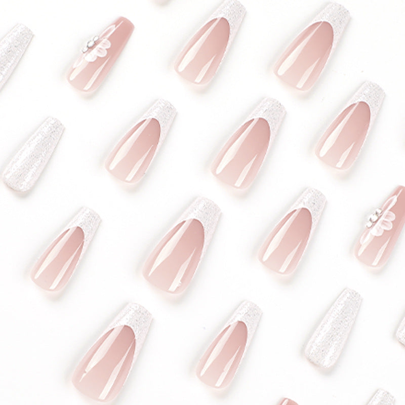 Pegatinas de uñas de plástico de borde blanco al por mayor de borde blanco